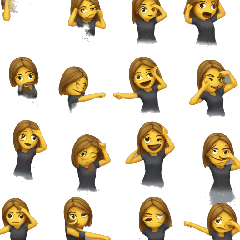 Girl emoji dabbing emoji