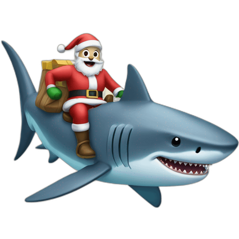 santa-riding-shark emoji