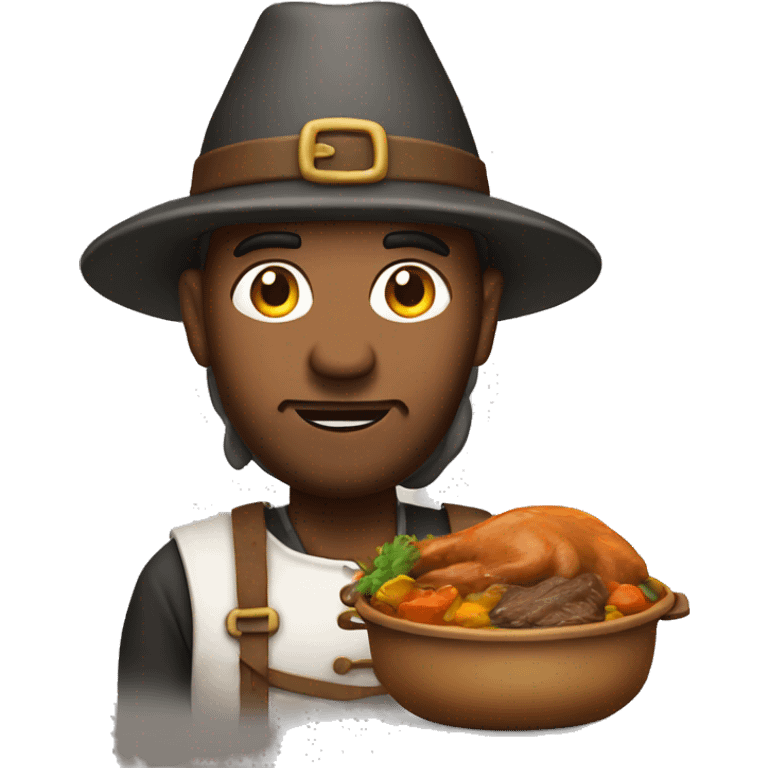 Pilgrim and Indian pot roast  emoji