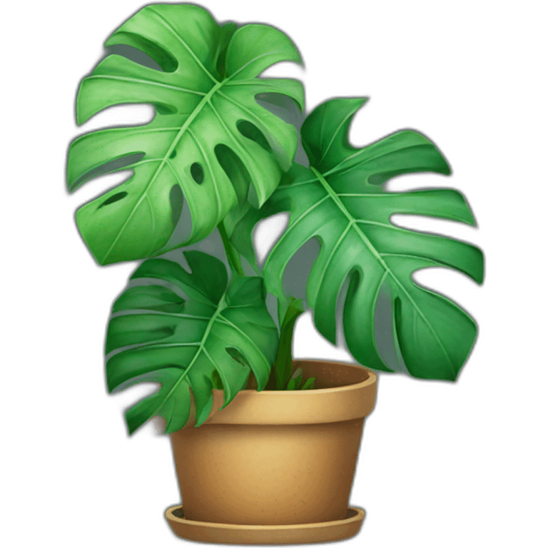 monstera plant in a pot emoji