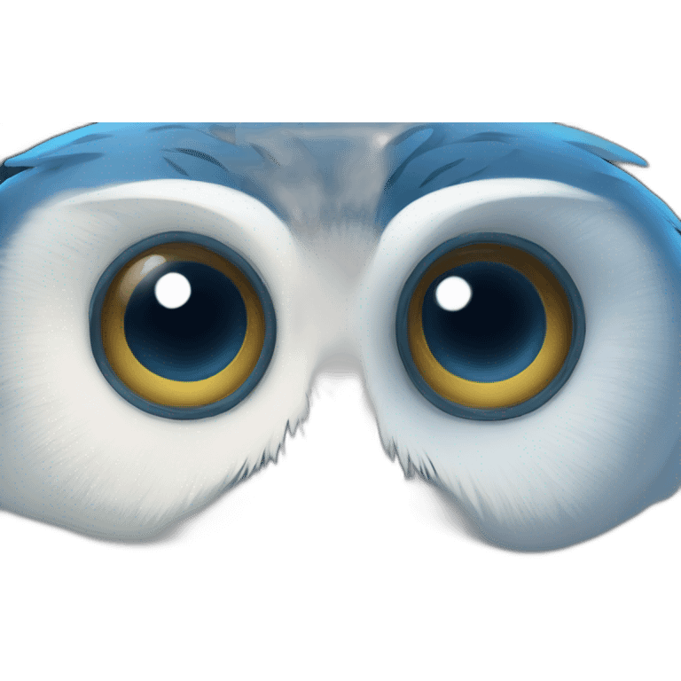 Sea Owl face in blue shade emoji