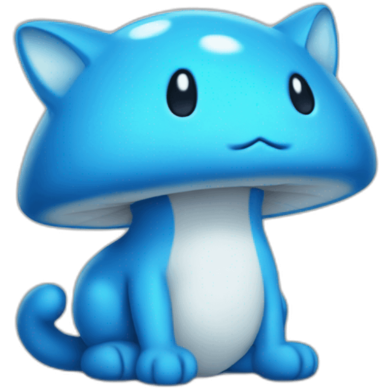 Blue Smurf mushroom cat emoji