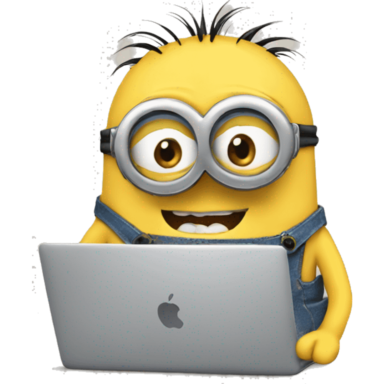 minion with macbook emoji