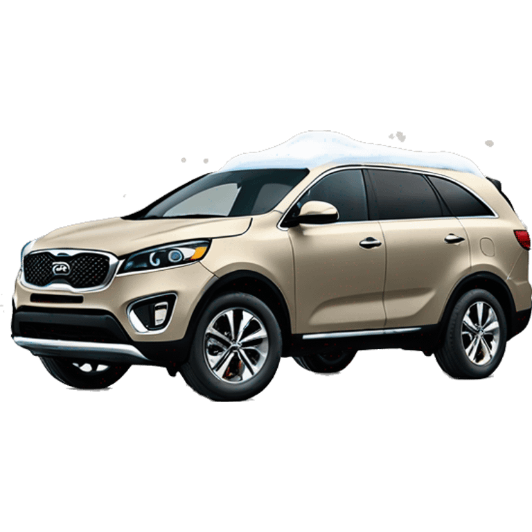 Snow covering a Kia Sorento beige  emoji