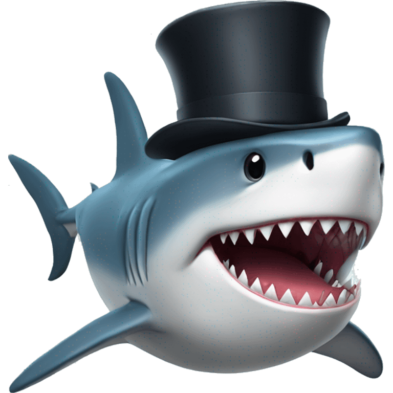 shark with tophat emoji