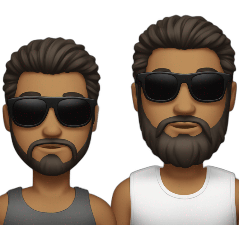 brown guy with black backslick hair and space sunglasses adn and dj headset and thicc beard emoji