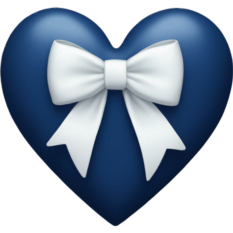 Navy blue heart with a white bow  emoji