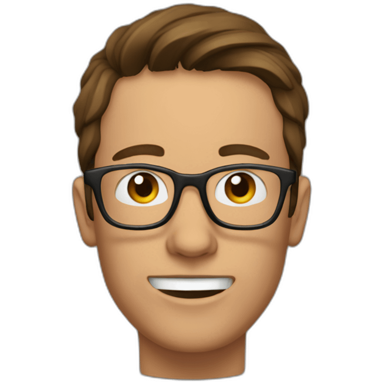 brown-haired man wearing glasses who is not able get a key into a lock emoji