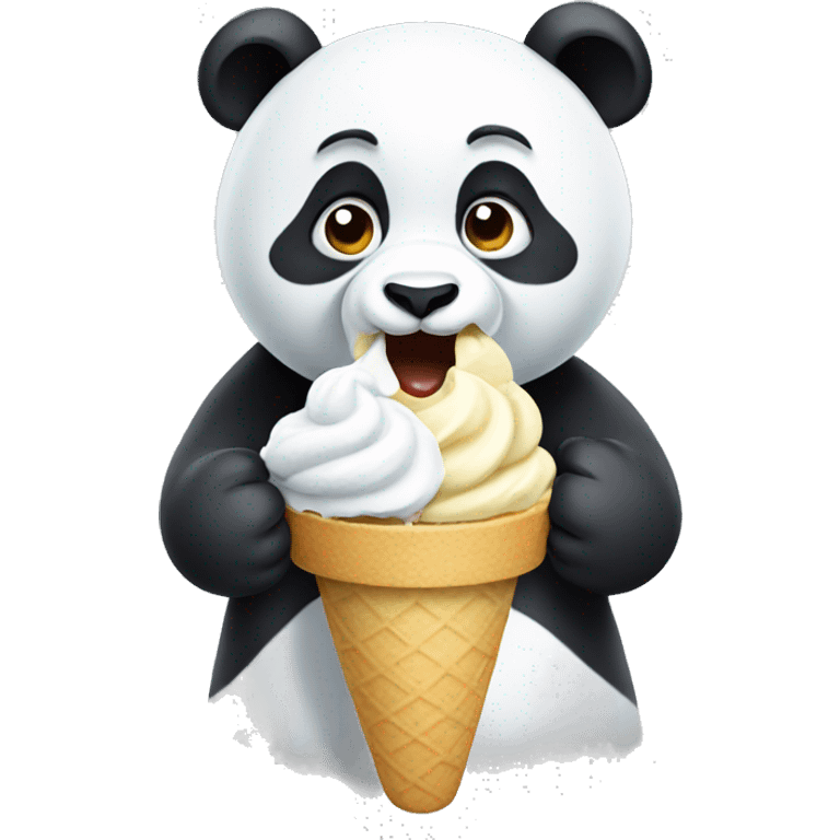 Panda eating ice crea emoji