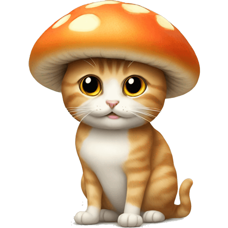 Cat with mushroom hat emoji