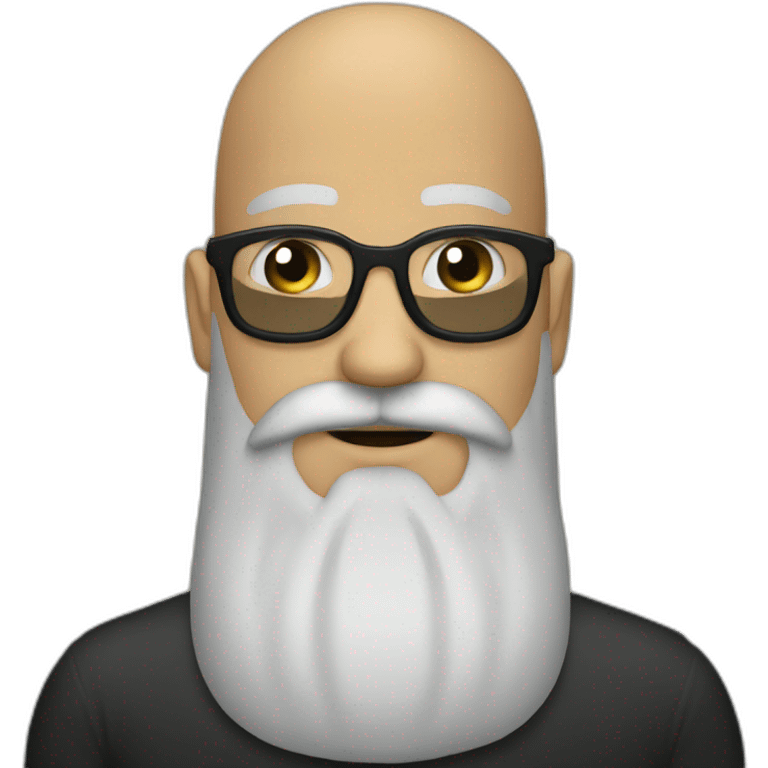 a bald man with moustache and long black beard emoji