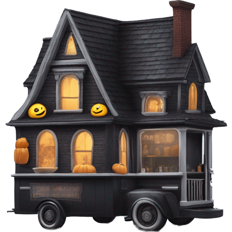 Realized Wednesday Addams haunted dream house on food truck  emoji