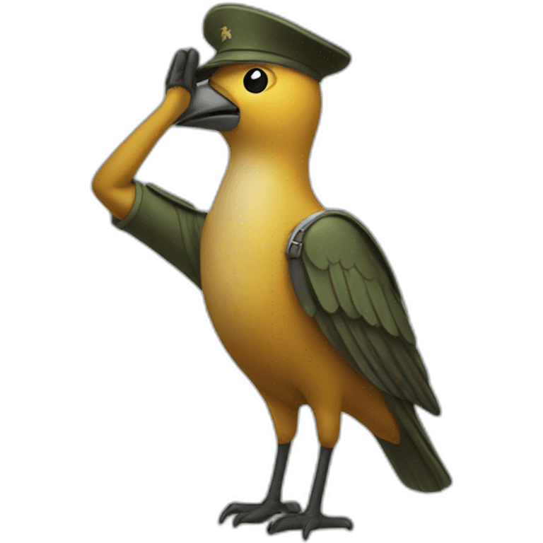 bird soldier saluting emoji