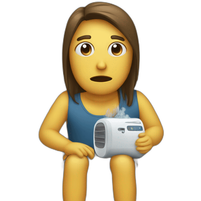 Friend sitting on Couch with cough machine emoji