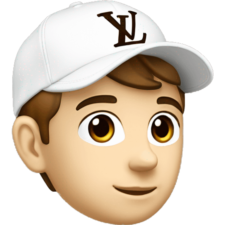 White handsome boy Louis Vuitton cap mm brown colour  emoji