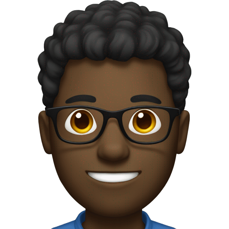 black guy with glasses emoji