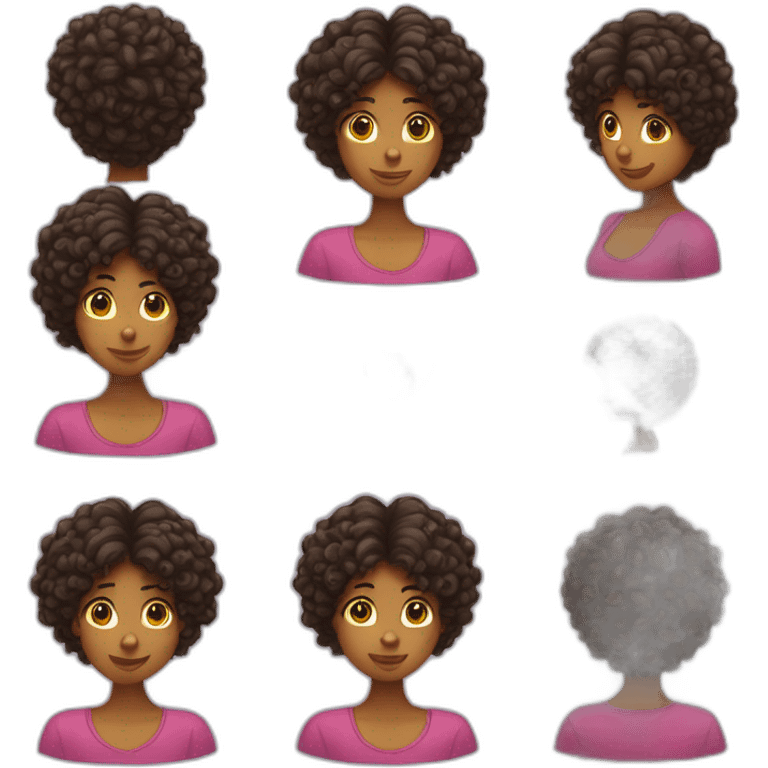 Fille aux cheveux bouclés emoji