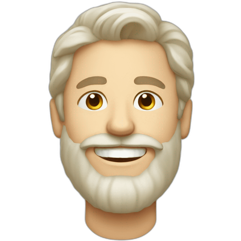 happy bearded white man portrait emoji