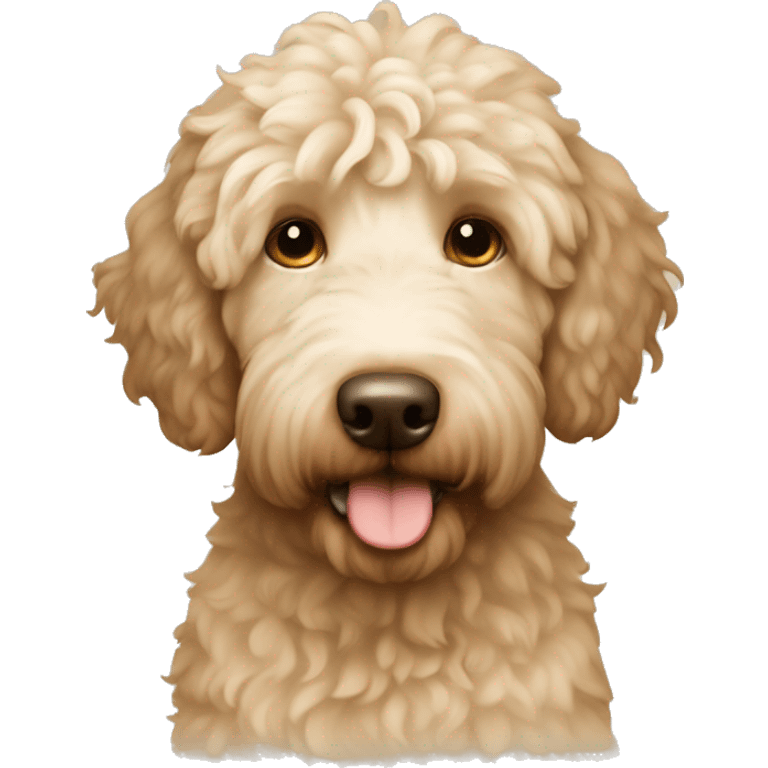 Cream color with brown Goldendoodle  emoji