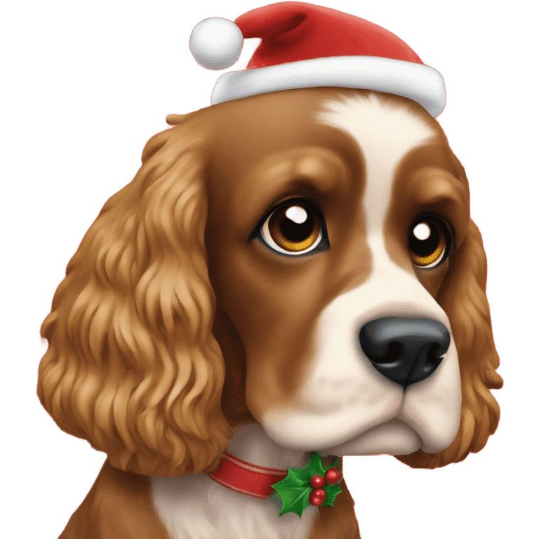 Christmas cocker spaniel emoji