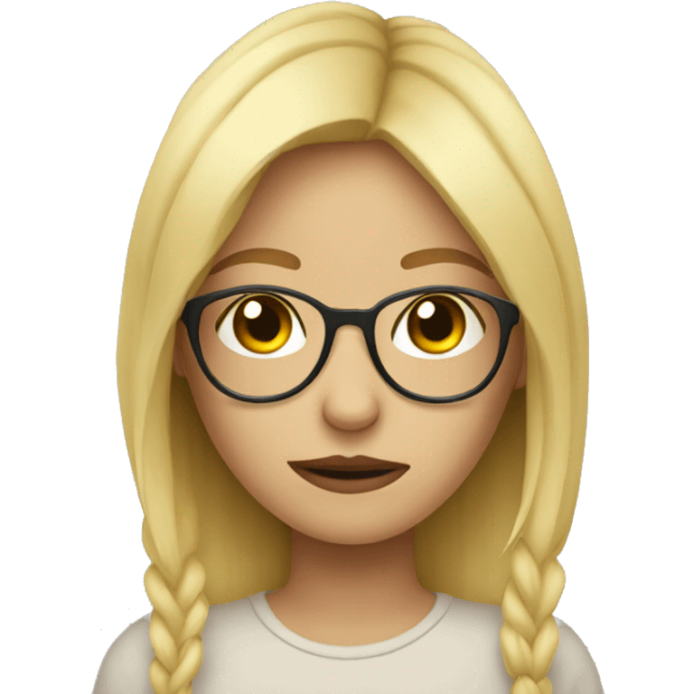 sick blonde girl with glasses emoji