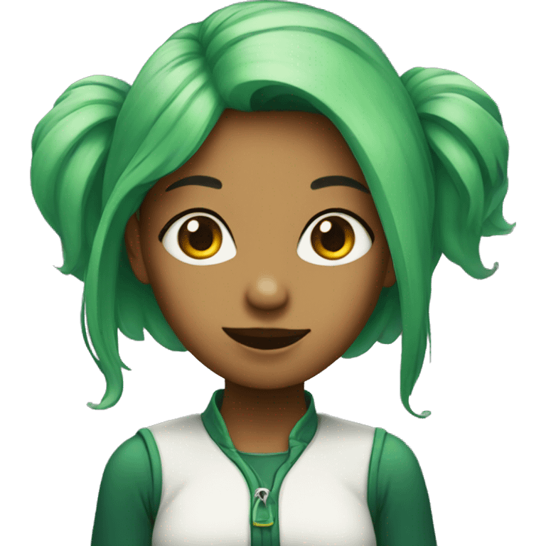 Girl with green hair emoji