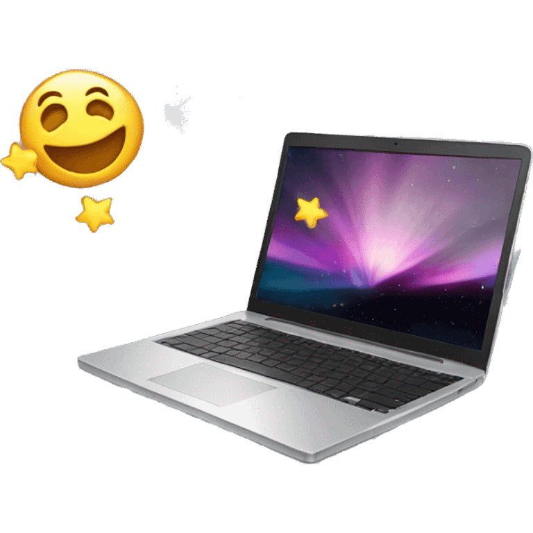 laptop and magic emoji