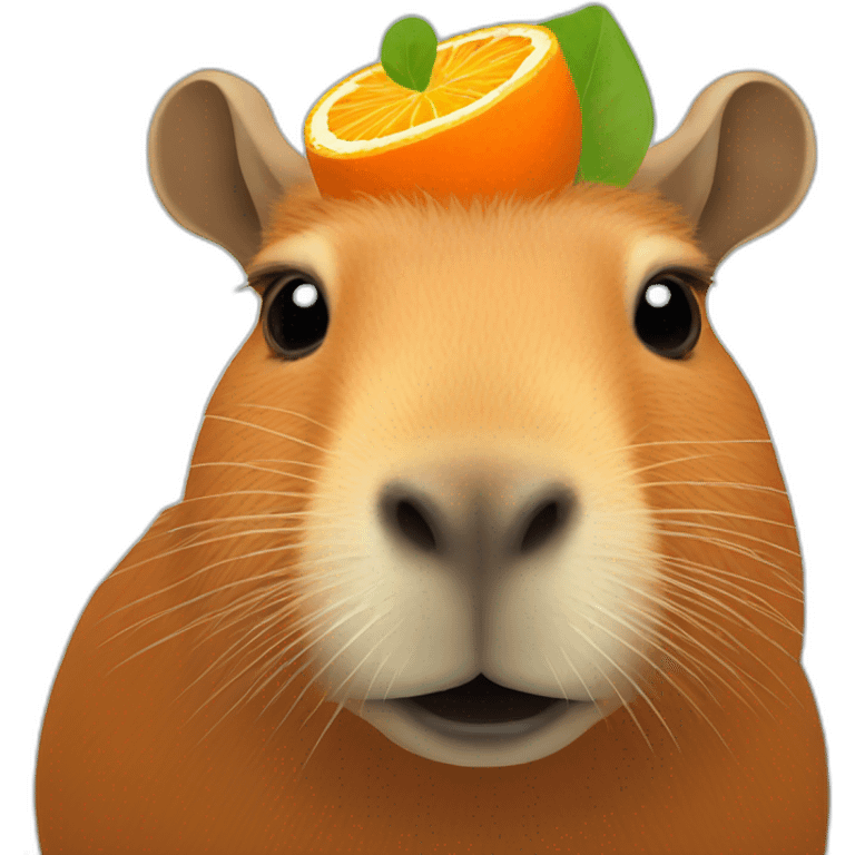 Capybara with orange on its head emoji