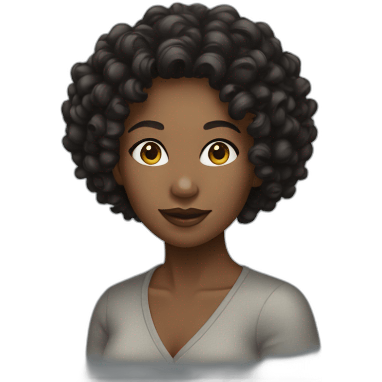 Beautiful black woman with short curly hair emoji