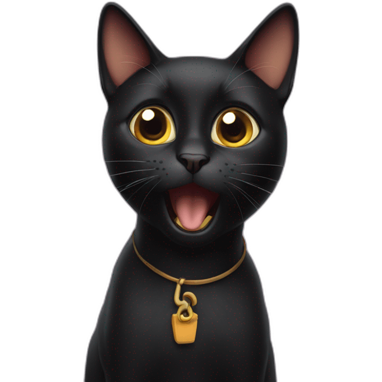 Shocked black cat emoji