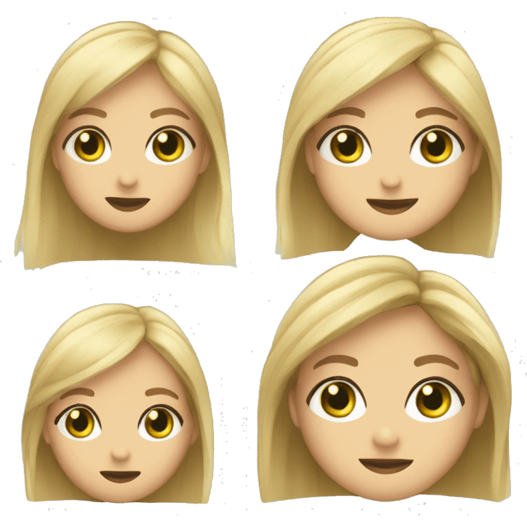 ojos verdes, cabello rubio, rubia,  emoji