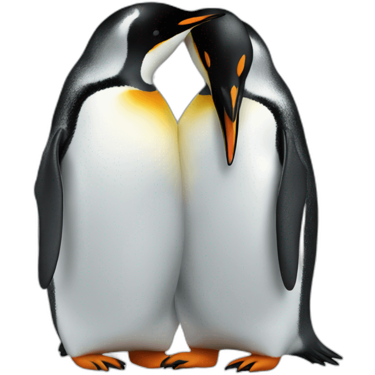 Penguin kissing emoji