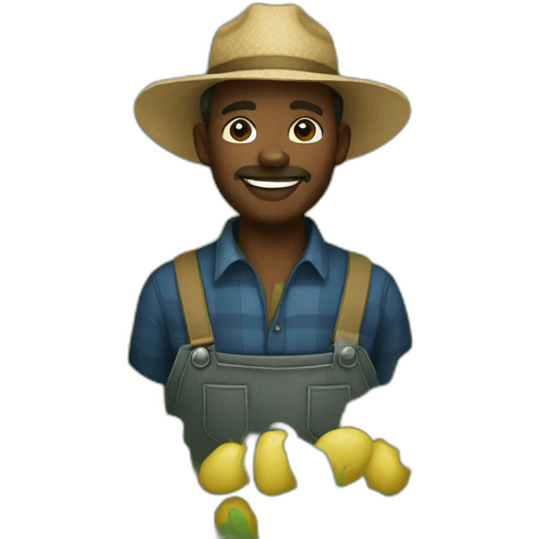 Black farmer emoji