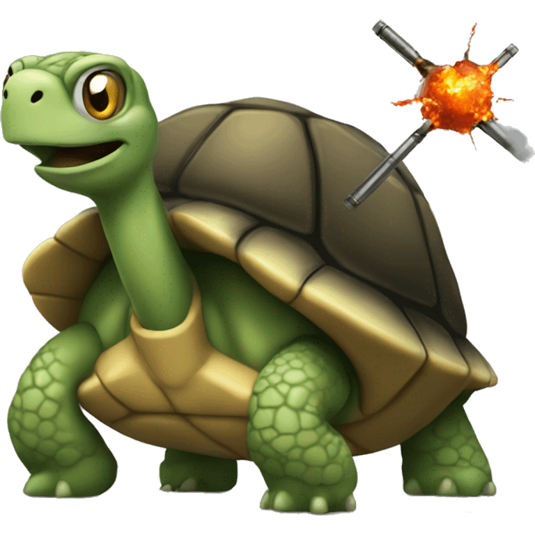 Turtle holding a bomb emoji