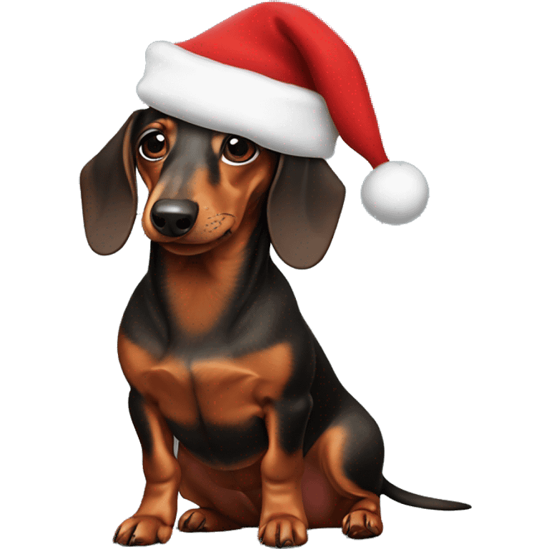 dachshund with santa outfit emoji