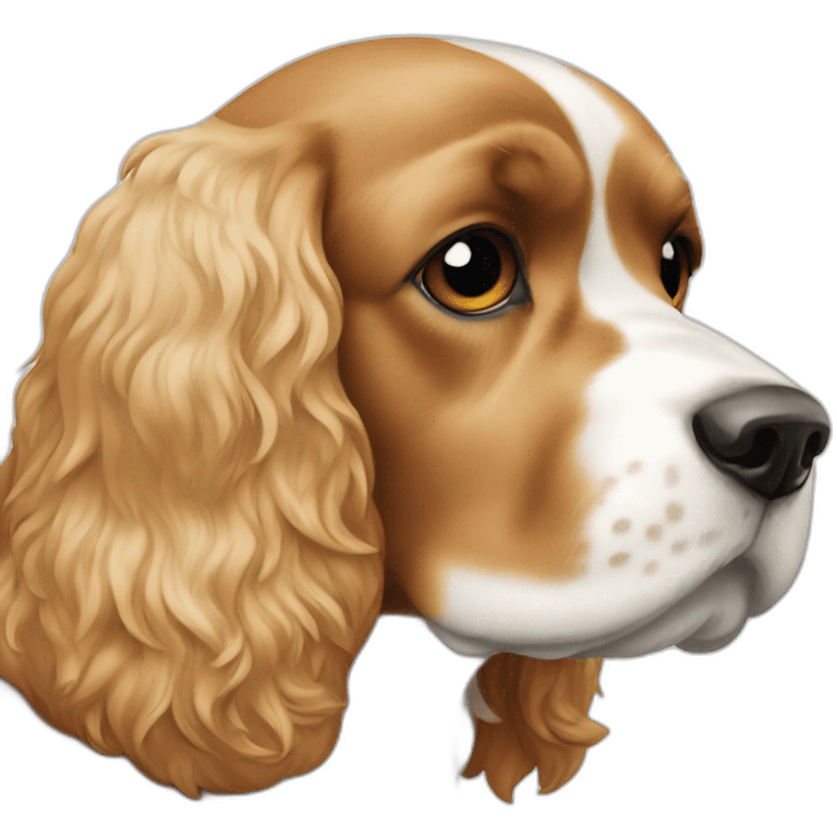 Cocker spaniel with white head emoji