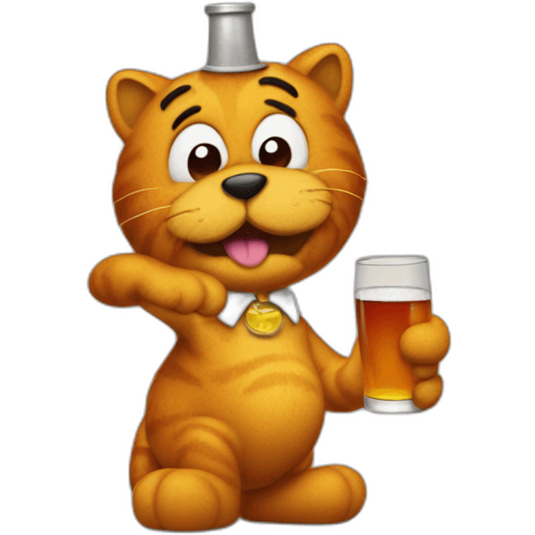 alcoholic garfield  emoji