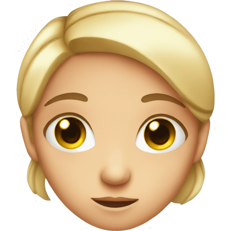 Girl with eyes sparkling because of the emotion emoji