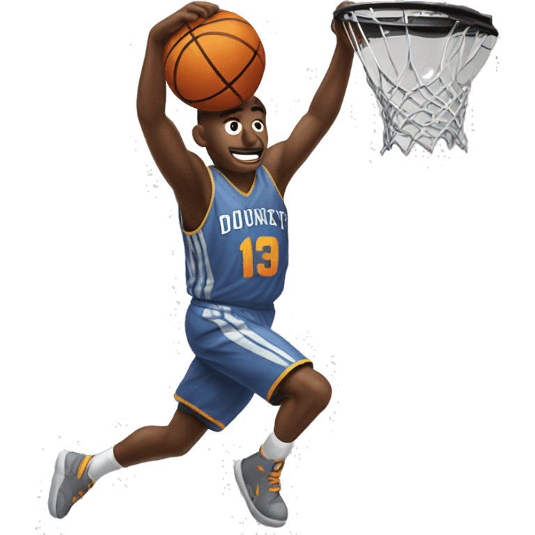 basketball player dunking on net emoji