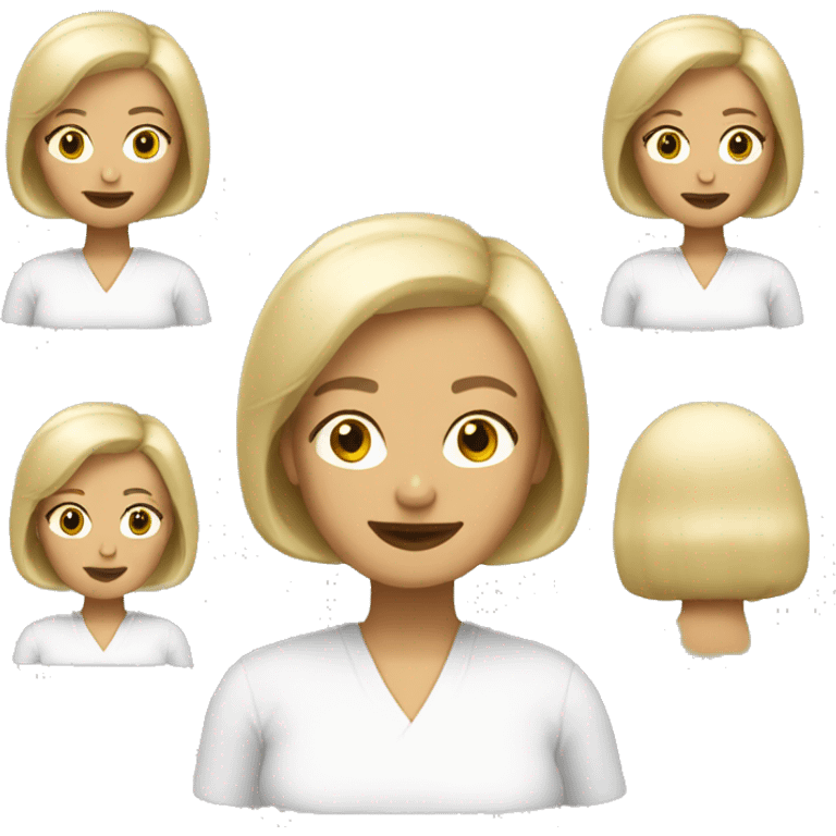 Old lady blonde hair short bob emoji