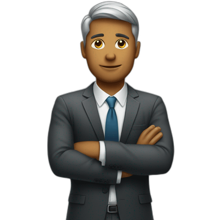 businessman crossing his arms emoji