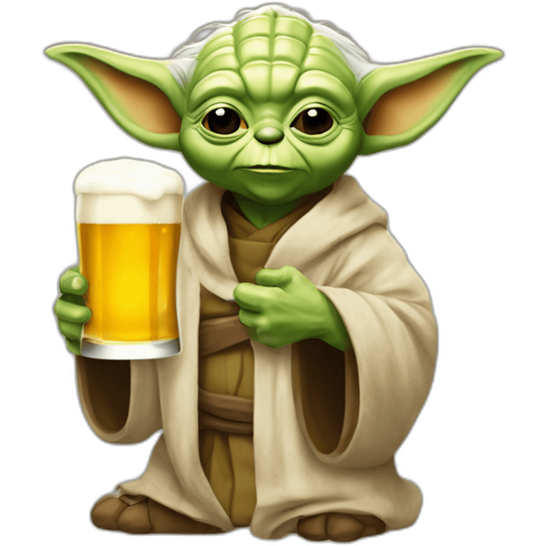 Yoda buvant une biere emoji