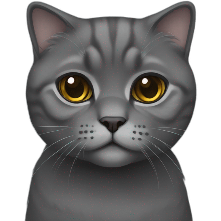 Dark Grey Scottish fold cat emoji