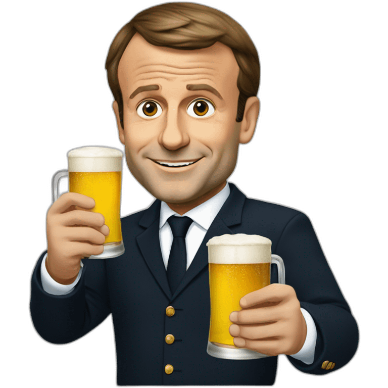 Emmanuel Macron with beer emoji