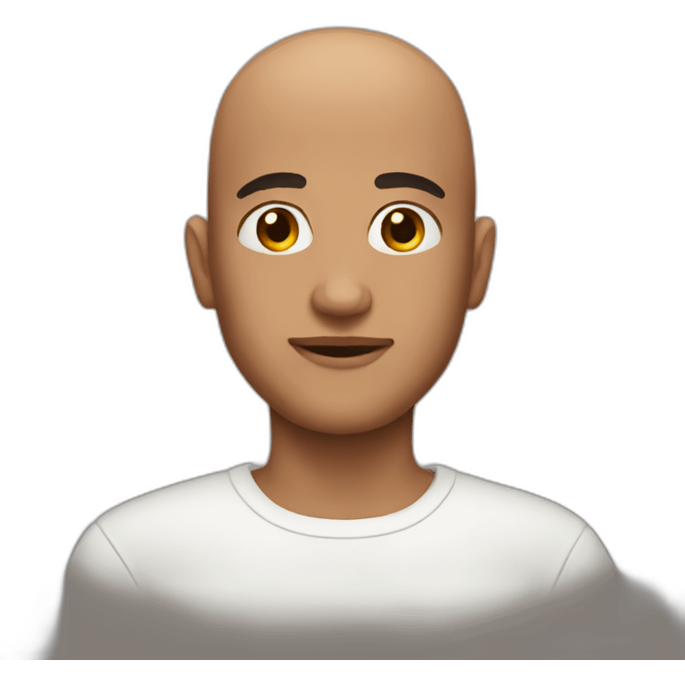 bald man with brown eyes emoji