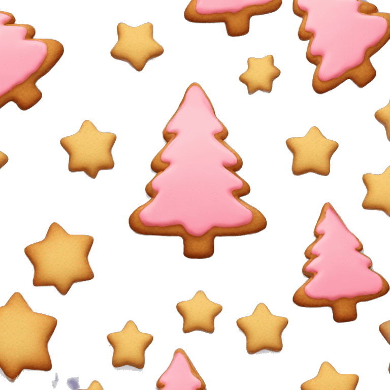 Pink Christmas tree ginger cookie  emoji