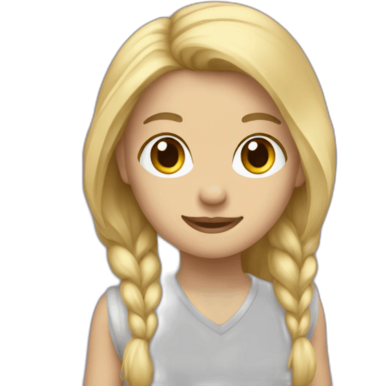 Blond Girl Artist wear purple climber emoji