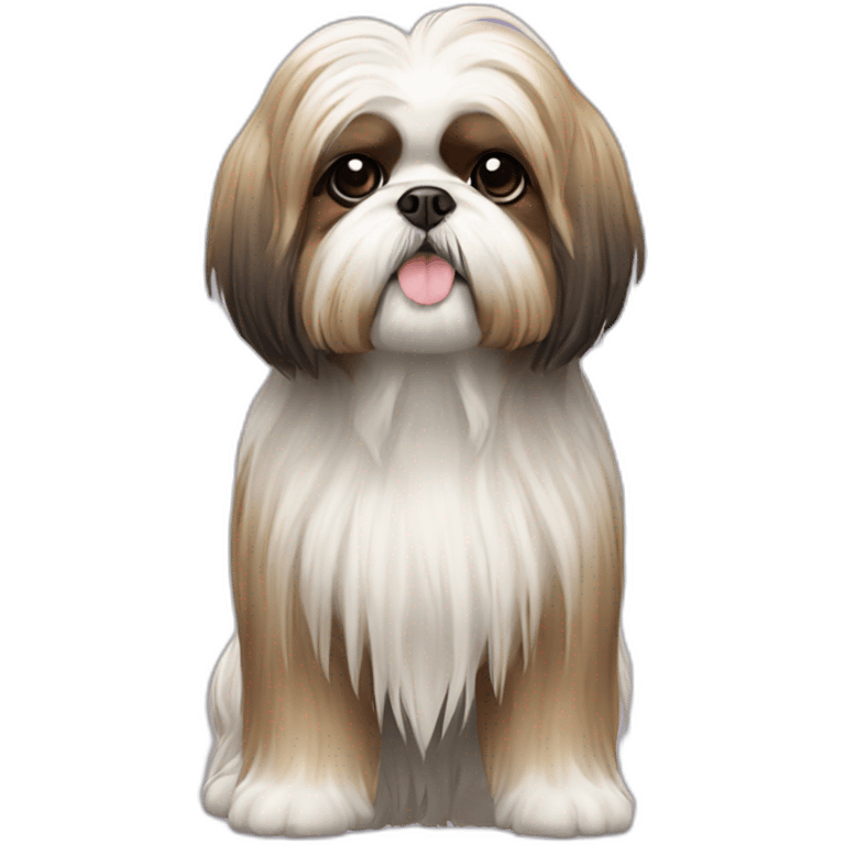 Dog Shih Tzu with long hairs full-body emoji