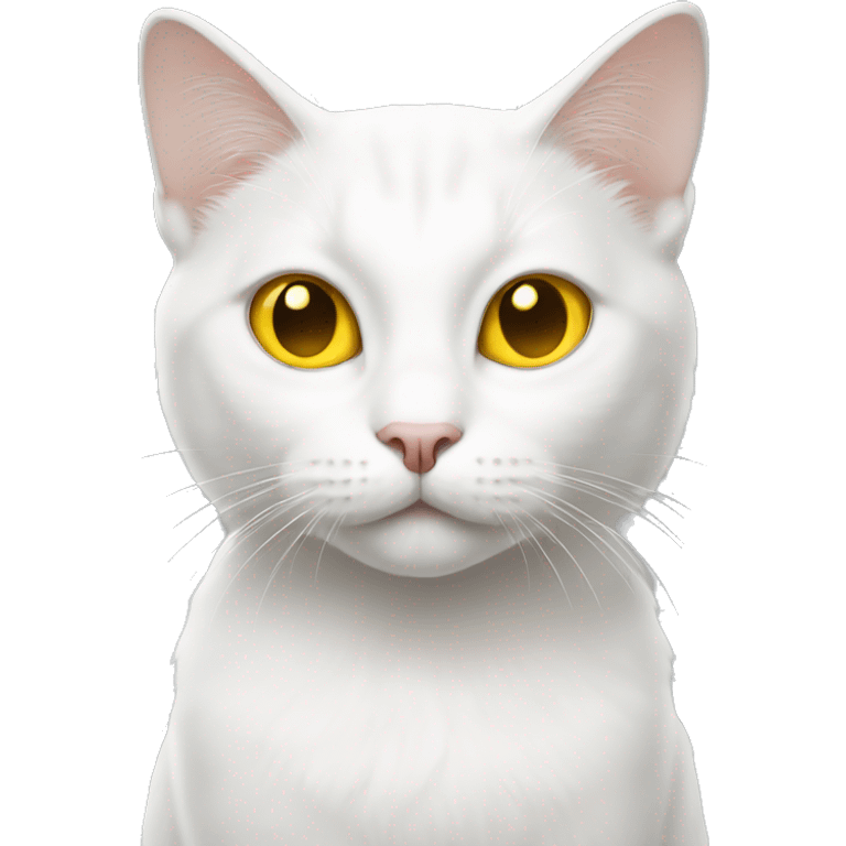 White cat with Yellow eyes emoji