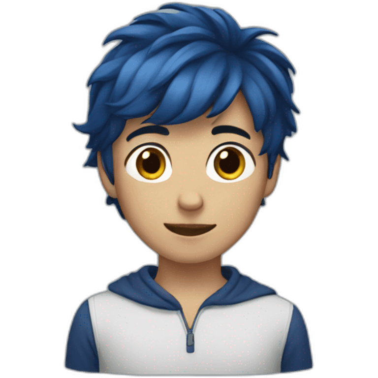 Boy with darkblue hair emoji